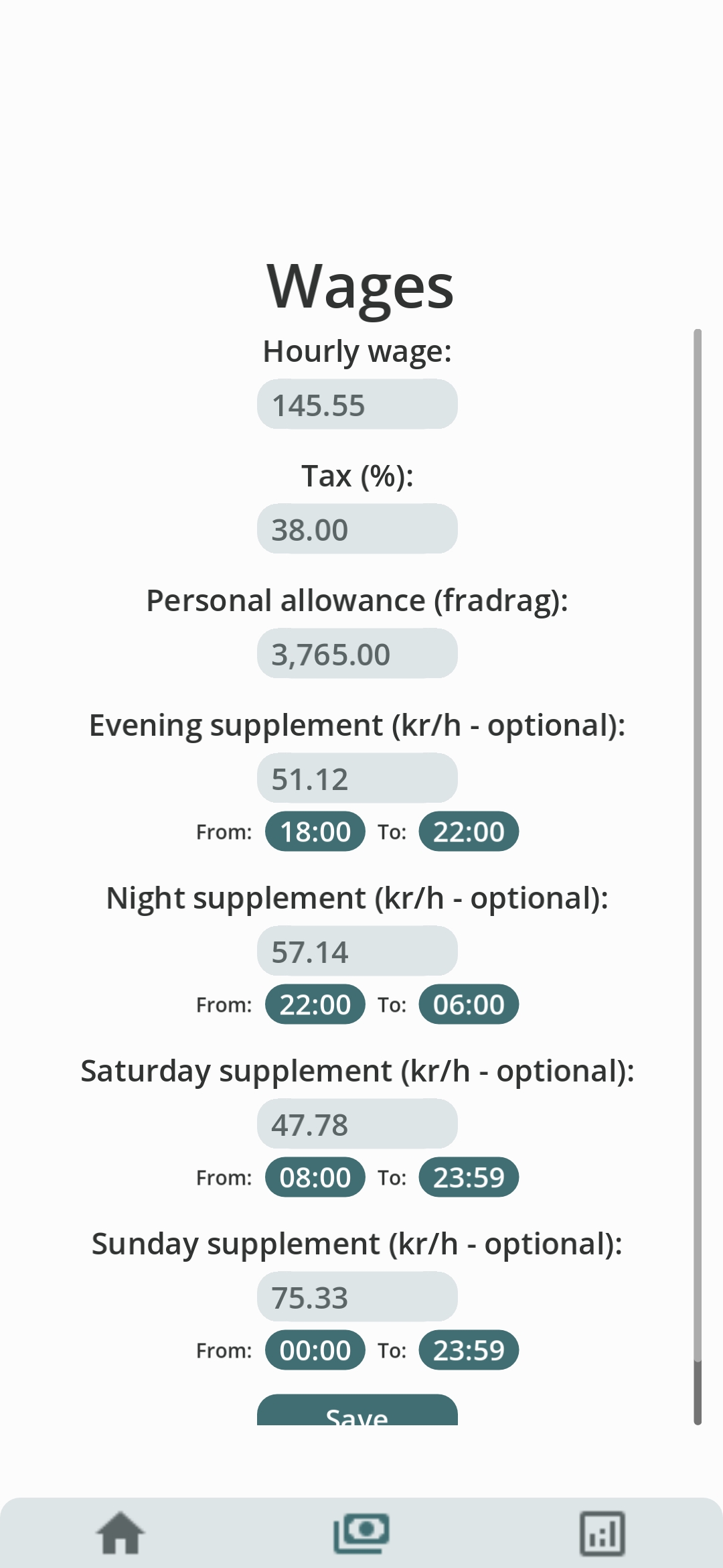 My Workdays app – wage and supplement configuration